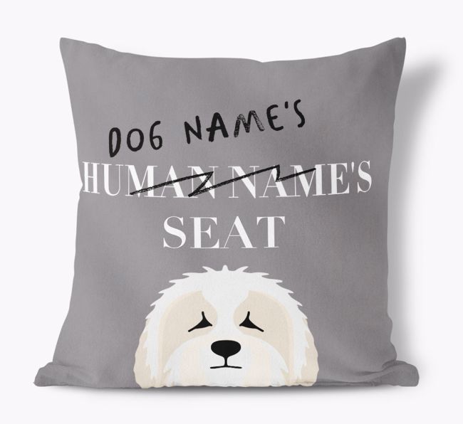 Human's Seat: Personalized {breedFullName} Canvas Pillow